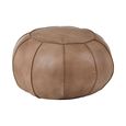 Buffalo Pouffe - Grey - Round - Leather