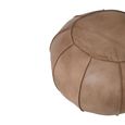 Buffalo Pouffe - Grey - Round - Leather
