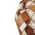 Buffalo Pouffe - Round - Leather Patchwork