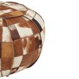 Buffalo Pouffe - Round - Leather Patchwork