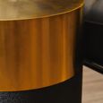 Cardoba Stool - Round - Black Faux Shagreen