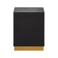 Cardoba Stool - Square - Black Faux Shagreen