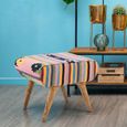 Cefena Footstool - Multicolour Fabric