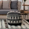 Cefena Pouffe - Square - Black Fabric