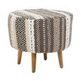 Cefena Footstool - Grey Fabric - Round