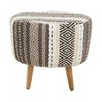 Cefena Footstool - Grey Fabric - Round