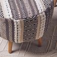 Cefena Footstool - Grey Fabric - Round