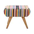 Cefena Footstool - Multicolour Fabric