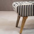 Cefena Footstool - White and Black Fabric - Berber Style