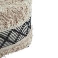 Cefena Pouffe - Black and White Fabric - Square - Shaggy