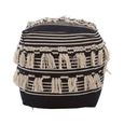 Cefena Pouffe - Square - Black Fabric