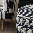 Cefena Pouffe - Square - Black Fabric
