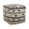 Cefena Pouffe - Square - Black and White Fabric