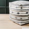 Cefena Pouffe - Square - Black and White Fabric