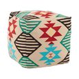 Cefena Pouffe - Square - Cream Fabric