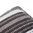 Cefena Pouffe - Square - Grey and White Fabric