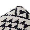 Cefena Pouffe - Square - White and Black Fabric