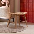 Stool - Set of 2 - Natural - Cane and Fir Wood