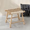Waverly Stool - Natural and White - Seagrass and Teak Wood