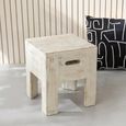 Will Stool - Set of 2 - Square - White - Pine Wood