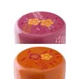 Flowers Stool - Set of 2 - Round - Pink and Orange - Metal