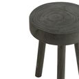 Paulownia Stool - Set of 2 - Round - Black - Wood