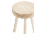Paulownia Stool - Set of 2 - Round - White - Wood