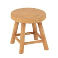 Stool - Set of 4 - Round  - Natural - Cane and Fir Wood
