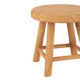 Stool - Set of 4 - Round  - Natural - Cane and Fir Wood