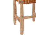 Stool - Square - Orange - Teak Wood