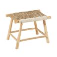 Waverly Stool - Natural and White - Seagrass and Teak Wood