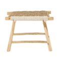Waverly Stool - Natural and White - Seagrass and Teak Wood