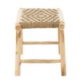 Waverly Stool - Natural and White - Seagrass and Teak Wood