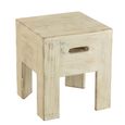 Will Stool - Set of 2 - Square - White - Pine Wood