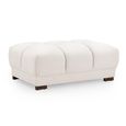 Azzuro Footstool - Cream Velvet Fabric