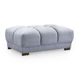 Azzuro Footstool - Grey Velvet Fabric