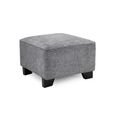 Nebraska Footstool - Slate Grey Fabric