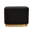 Hartford Pouffe - Black Velvet Fabric