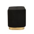 Hartford Pouffe - Black Velvet Fabric