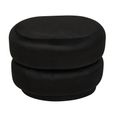 Hartford Pouffe - Oval - Black Velvet Fabric