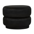 Hartford Pouffe - Oval - Black Velvet Fabric