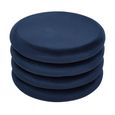 Hartford Pouffe - Round - Navy Blue Velvet Fabric