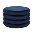 Hartford Pouffe - Round - Navy Blue Velvet Fabric