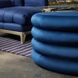 Hartford Pouffe - Round - Navy Blue Velvet Fabric