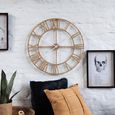 Roman Wall Clock - Round - Natural - Rattan and Metal