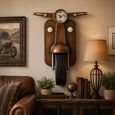 Scooter Wall Clock - Gold - Metal