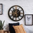 Wall Clock - Round - Black and Gold - Metal