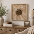 Wall Clock - Square - Large - Light Beige - Wood