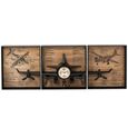 Airplane Wall Clock - Black - Metal