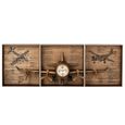 Airplane Wall Clock - Gold - Metal